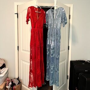 2 lace maxi romper dresses
